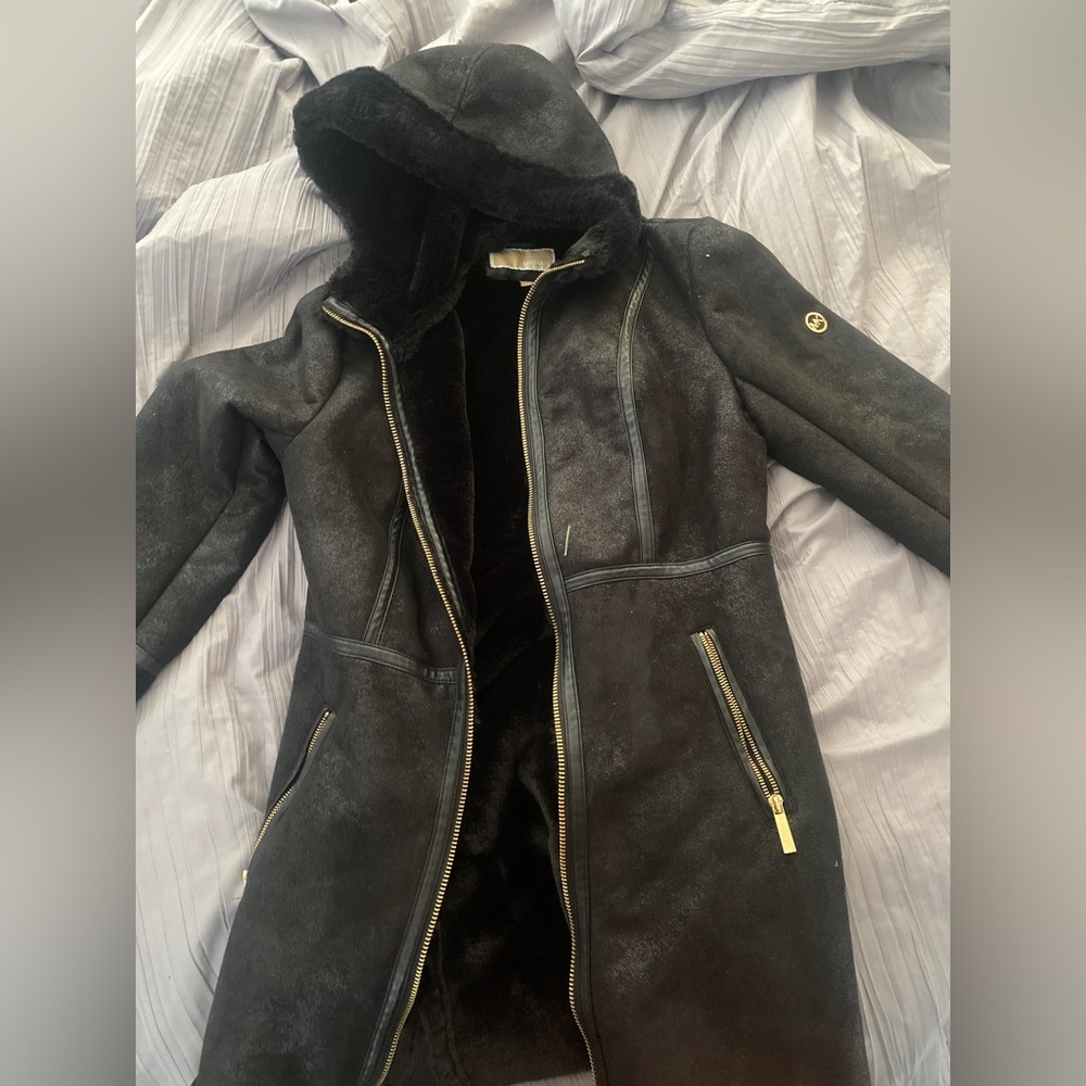 Michael Kors Sherling Coat with hoodie